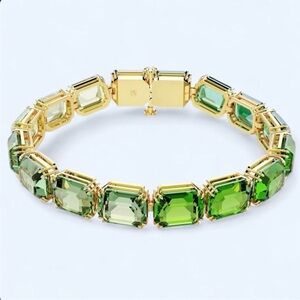 Swarovski Millenia Tennis Bracelet – Green & Gold